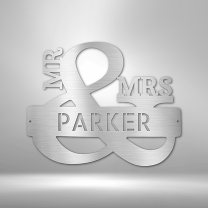 My Easy Monogram Steel Sign Silver / 12" Couples Monogram - Steel Sign