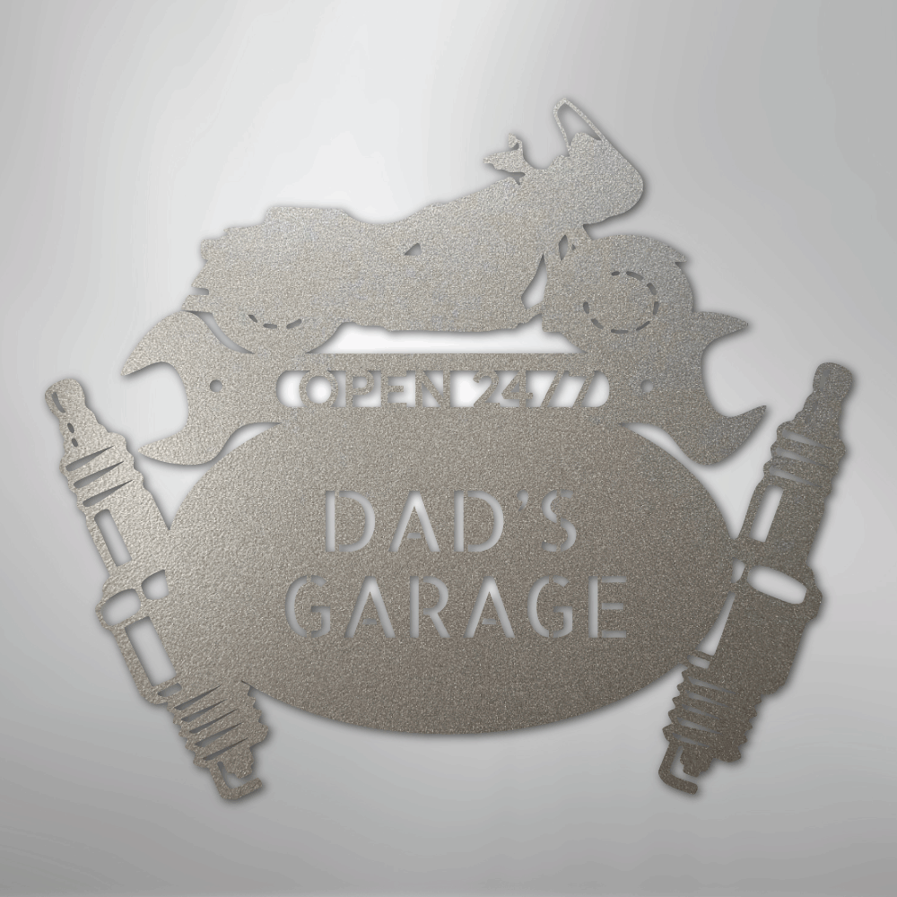 My Easy Monogram Steel Sign Silver / 12" Cruiser Mechanic Monogram - Steel Sign
