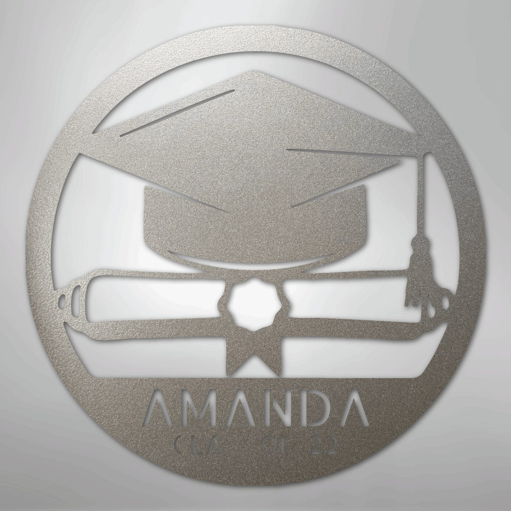 My Easy Monogram Steel Sign Silver / 12" Diploma Monogram - Steel Sign