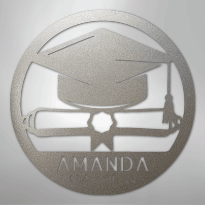 My Easy Monogram Steel Sign Silver / 12" Diploma Monogram - Steel Sign