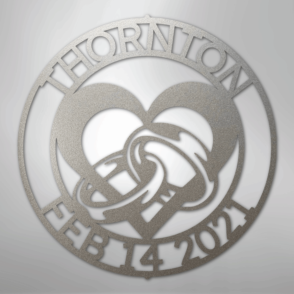 My Easy Monogram Steel Sign Silver / 12" Engagement Monogram - Steel Sign
