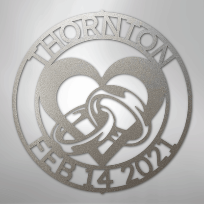My Easy Monogram Steel Sign Silver / 12" Engagement Monogram - Steel Sign
