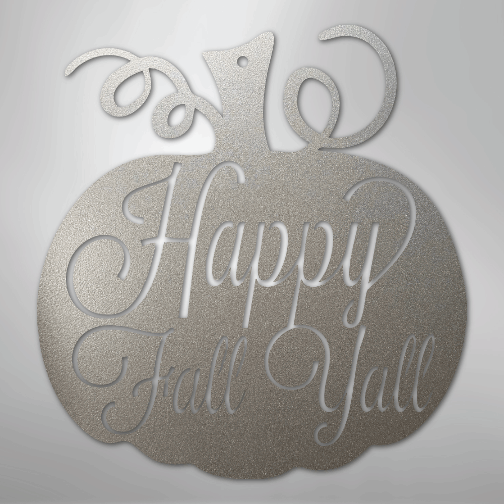 My Easy Monogram Steel Sign Silver / 12" Fall Pumpkin - Steel Sign