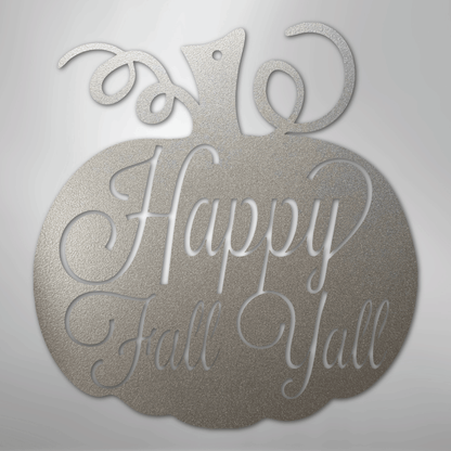 My Easy Monogram Steel Sign Silver / 12" Fall Pumpkin - Steel Sign