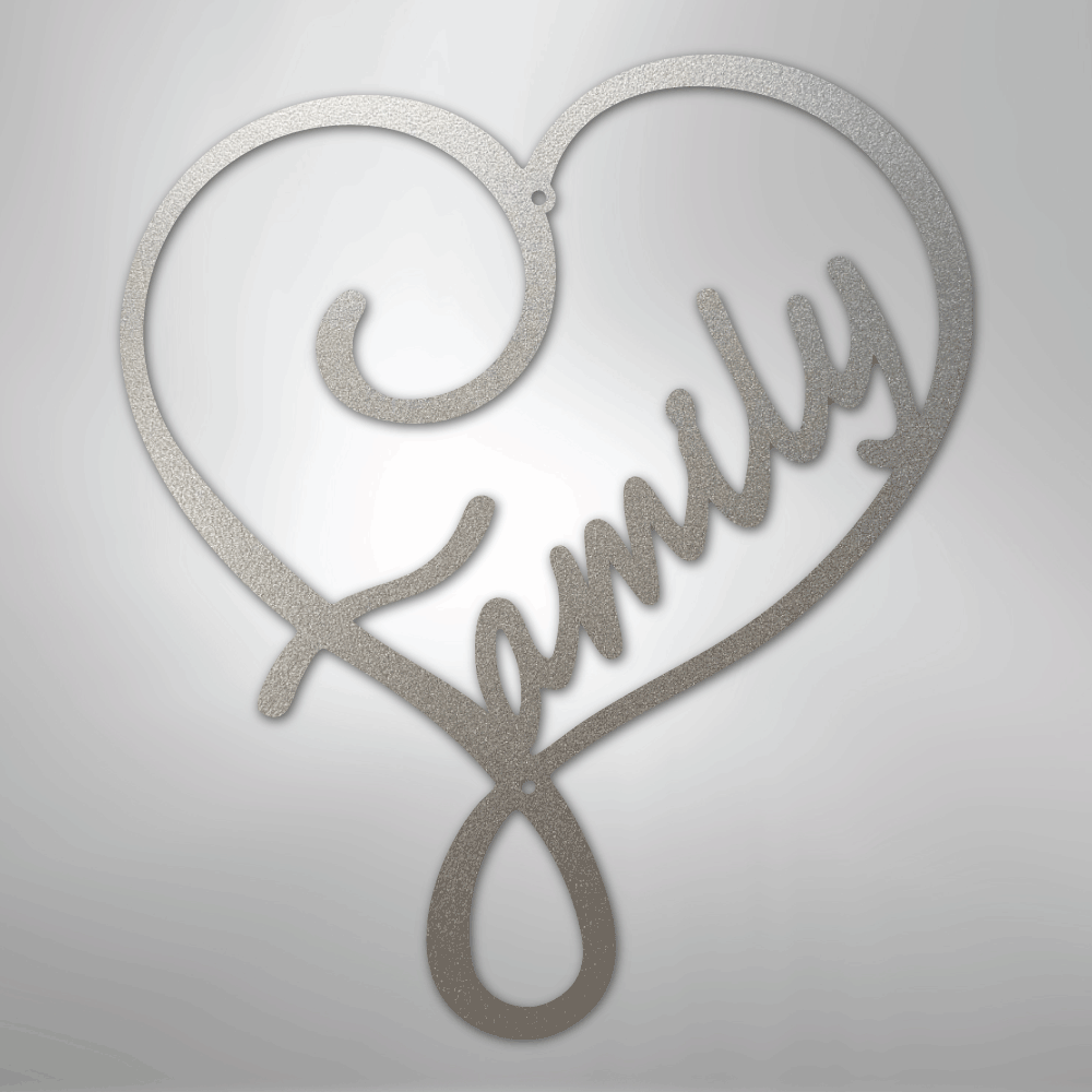 My Easy Monogram Steel Sign Silver / 12" Family Love - Steel Sign