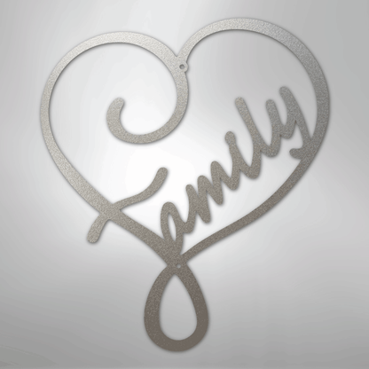 My Easy Monogram Steel Sign Silver / 12" Family Love - Steel Sign