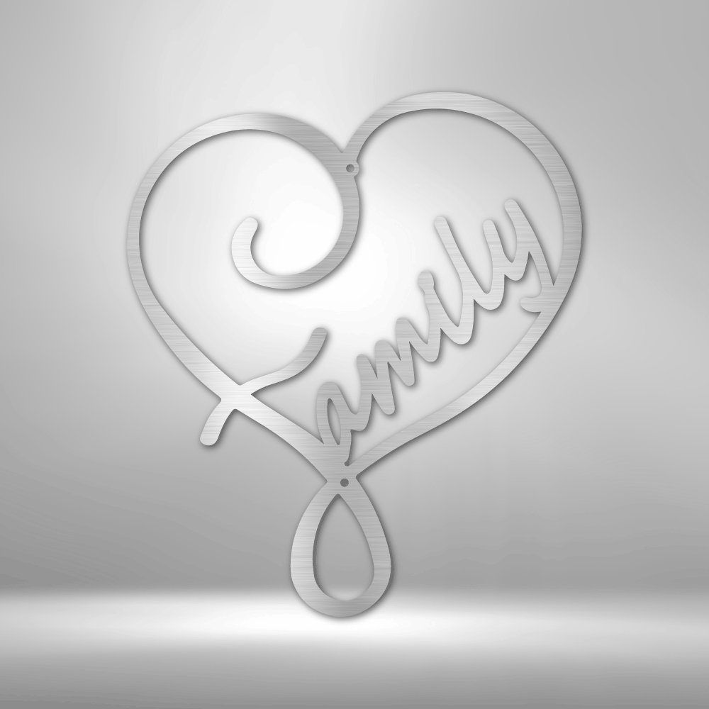 My Easy Monogram Steel Sign Silver / 12" Family Love - Steel Sign