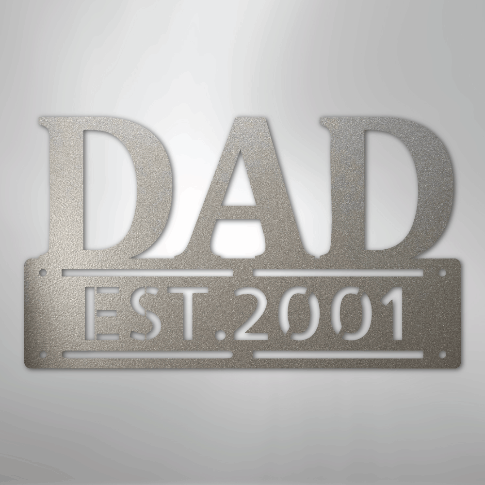 My Easy Monogram Steel Sign Silver / 12" Father's Day - Steel Sign