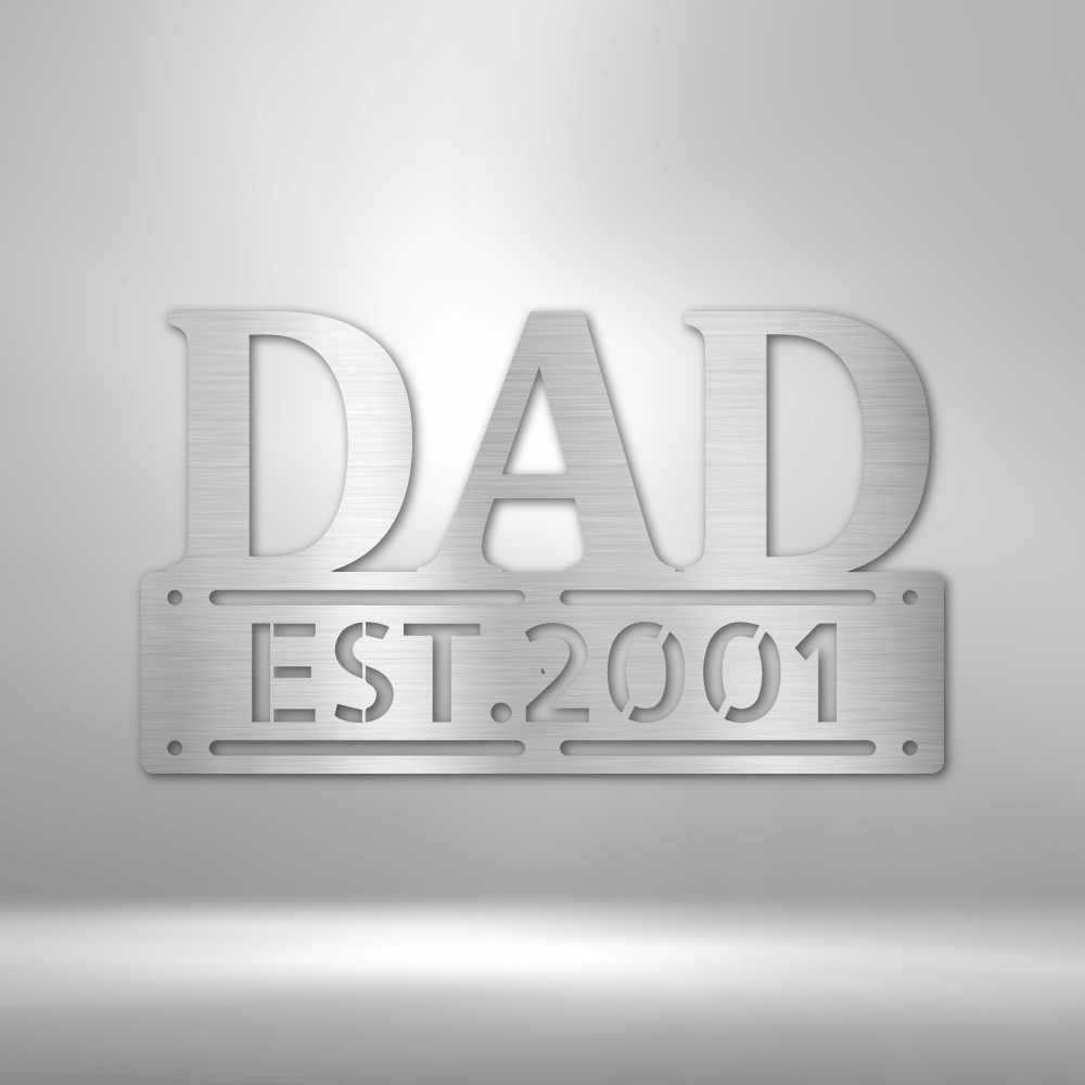 My Easy Monogram Steel Sign Silver / 12" Father's Day - Steel Sign