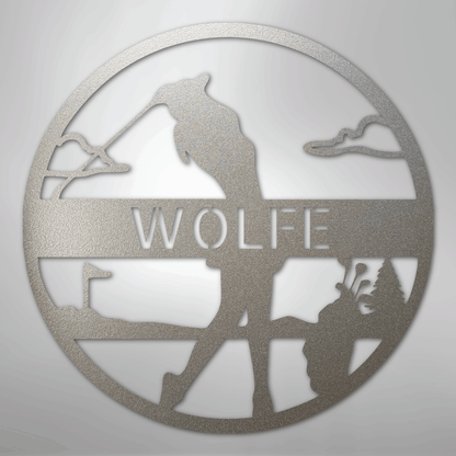 My Easy Monogram Steel Sign Silver / 12" Female Golfer Monogram - Steel Sign
