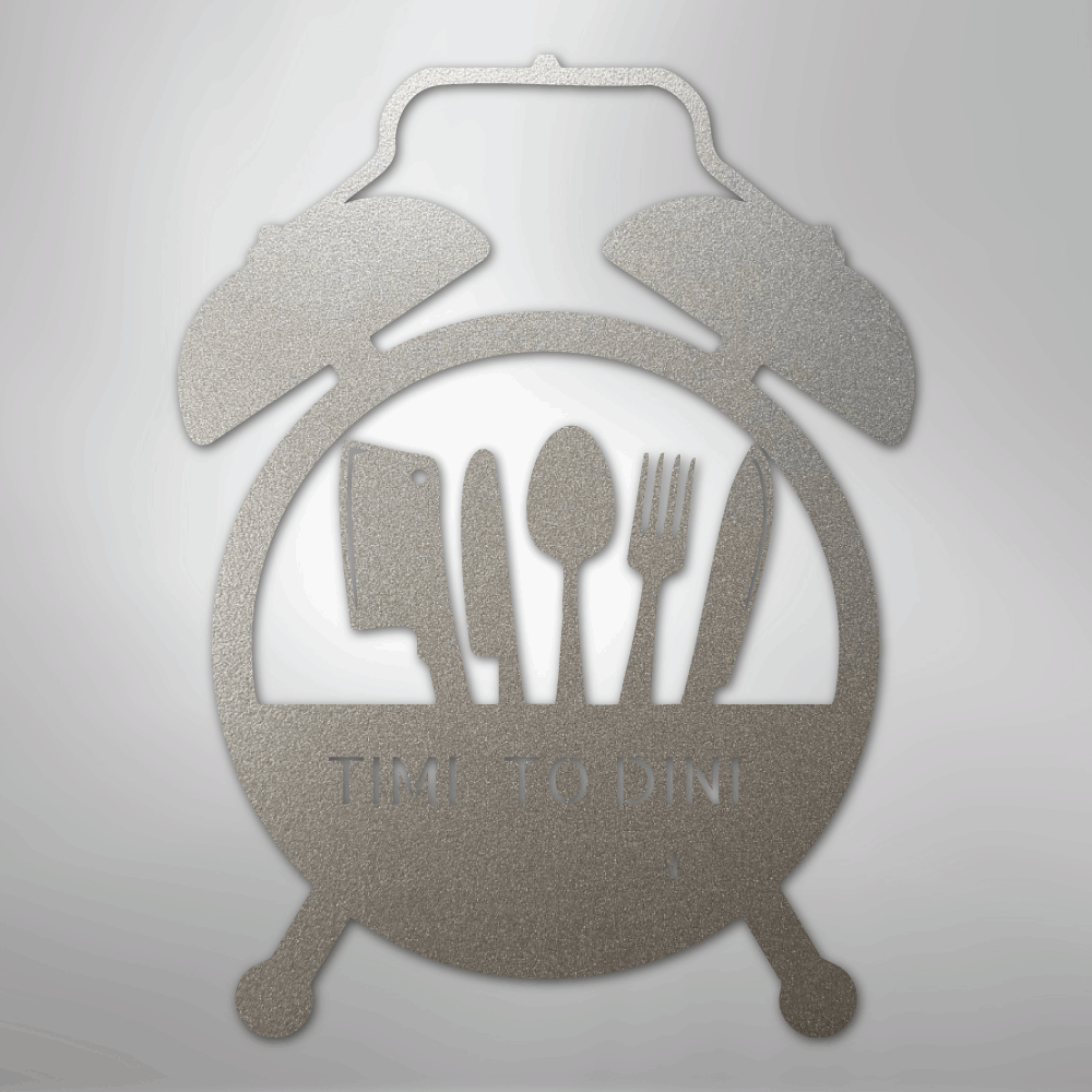 My Easy Monogram Steel Sign Silver / 12" Food Time Monogram - Steel Sign