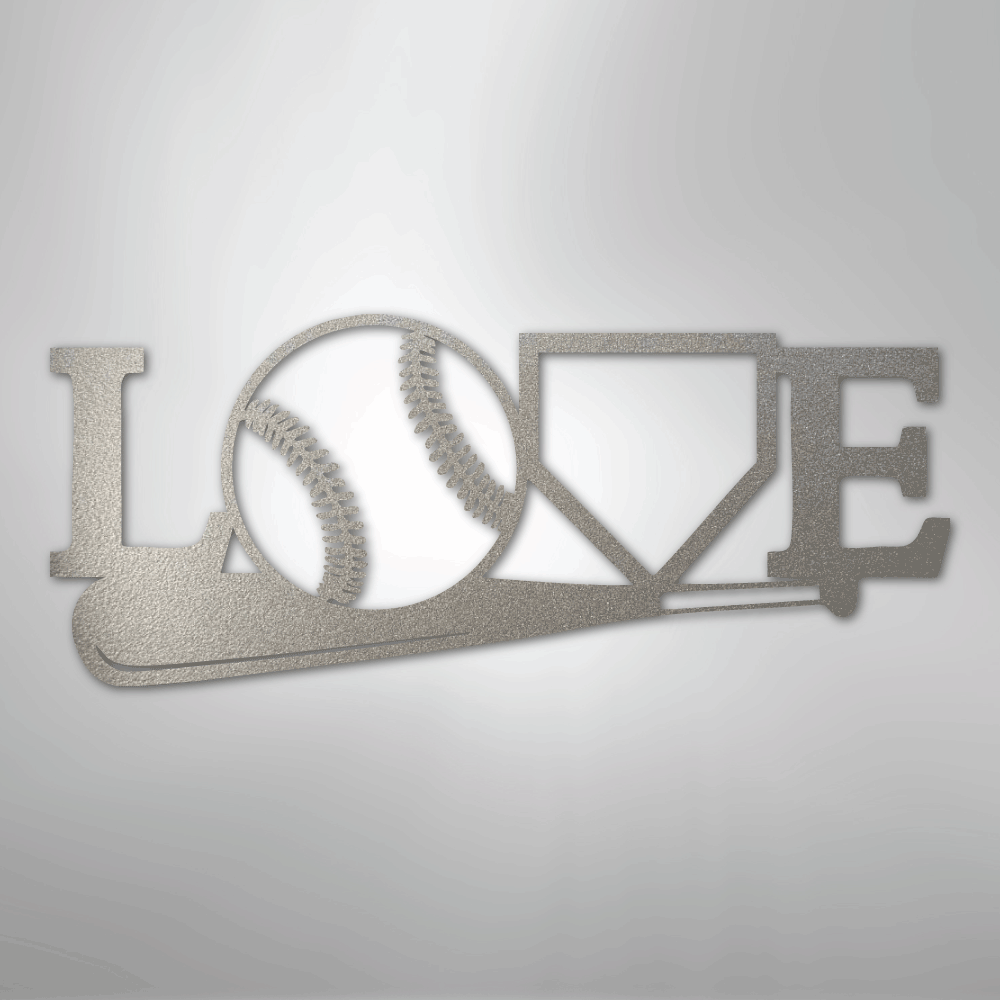My Easy Monogram Steel Sign Silver / 12" For The Love Of The Game - Metal Sign