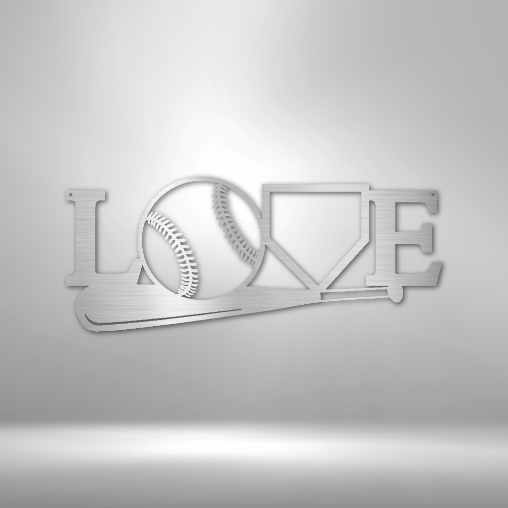 My Easy Monogram Steel Sign Silver / 12" For The Love Of The Game - Metal Sign