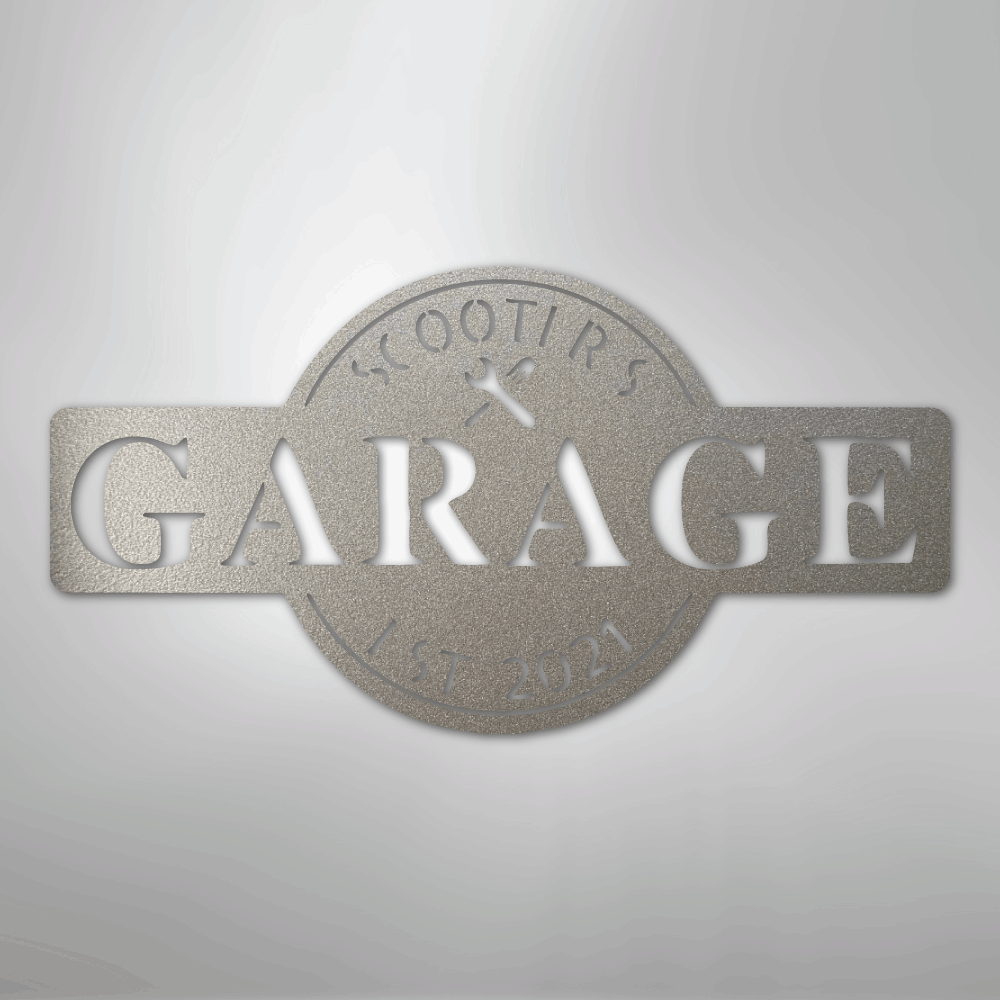 My Easy Monogram Steel Sign Silver / 12" Garage Monogram - Metal Sign