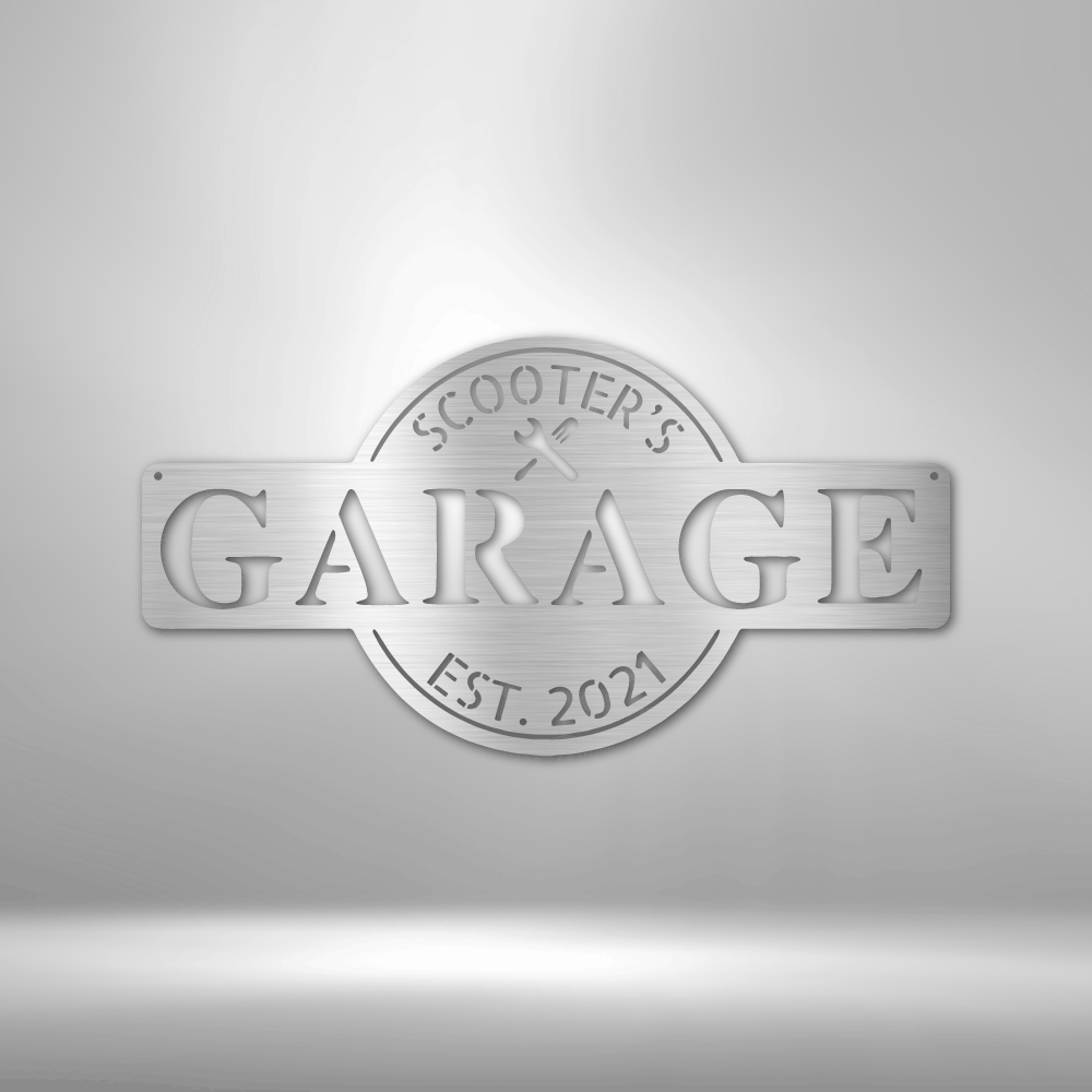 My Easy Monogram Steel Sign Silver / 12" Garage Monogram - Metal Sign