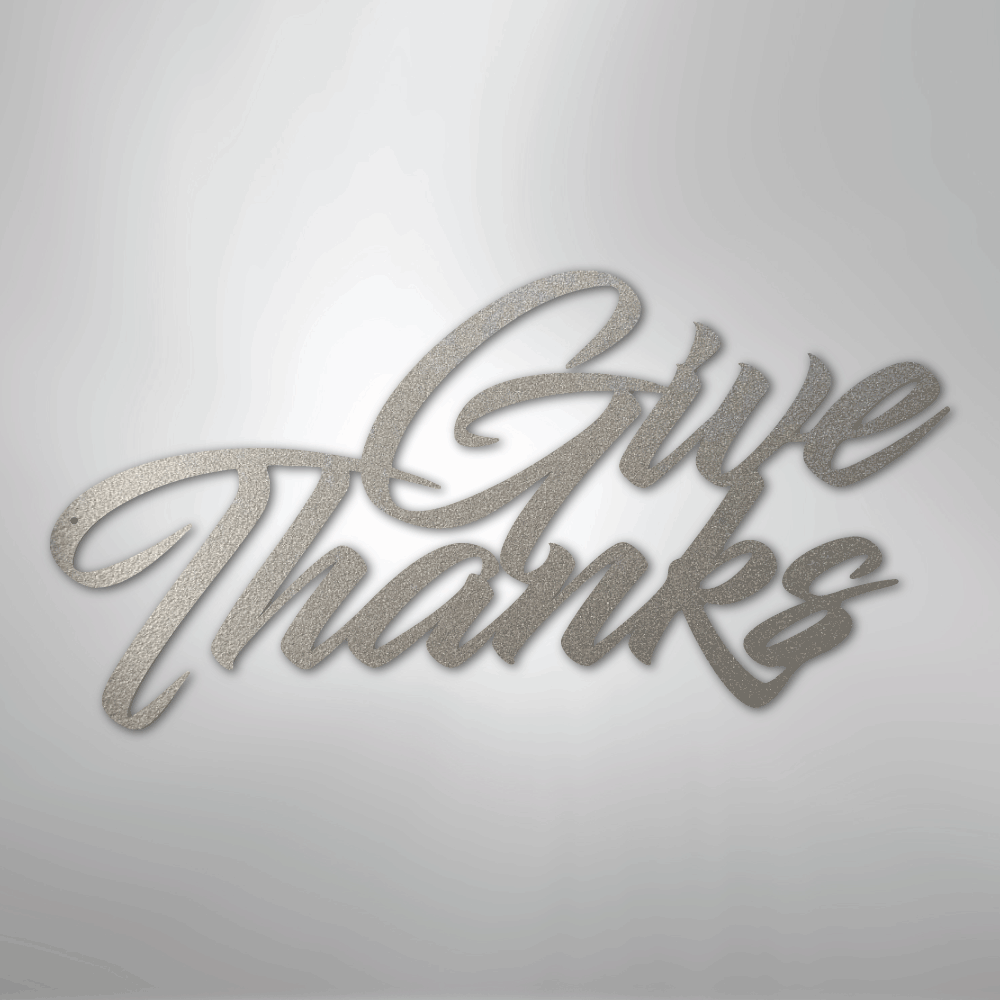 My Easy Monogram Steel Sign Silver / 12" Give Thanks - Steel Sign