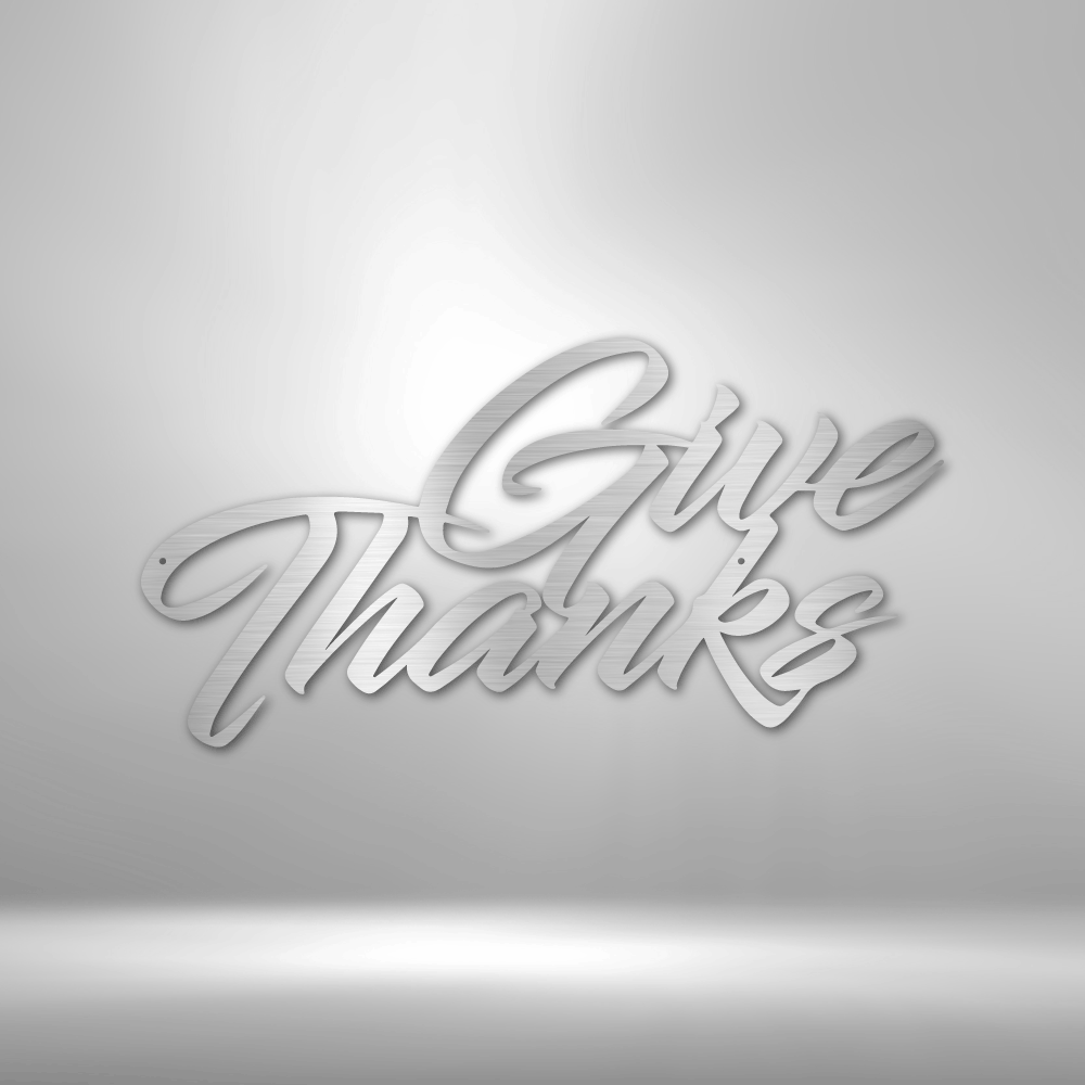 My Easy Monogram Steel Sign Silver / 12" Give Thanks - Steel Sign