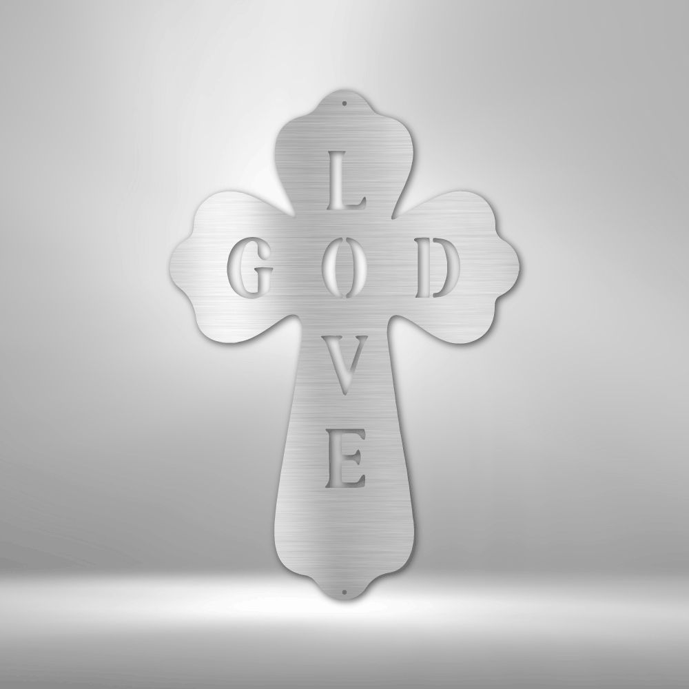 My Easy Monogram Steel Sign Silver / 12" God Love - Steel Sign