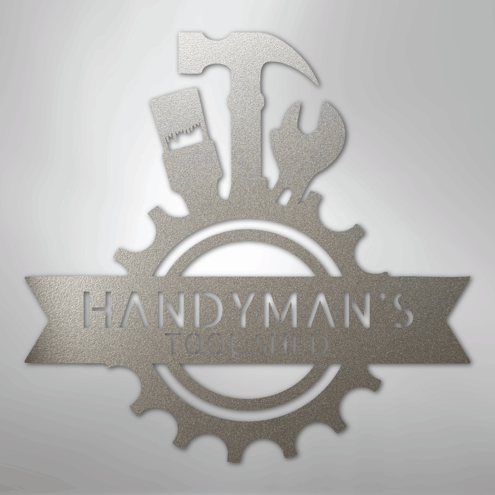 My Easy Monogram Steel Sign Silver / 12" Handyman Shop Monogram - Steel Sign