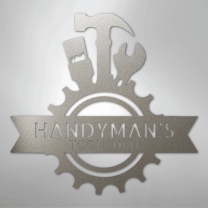 My Easy Monogram Steel Sign Silver / 12" Handyman Shop Monogram - Steel Sign