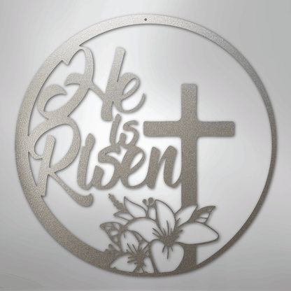My Easy Monogram Steel Sign Silver / 12" He is Risen - Steel Sign