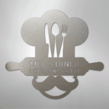 My Easy Monogram Steel Sign Silver / 12" Home Chef Monogram - Steel Sign
