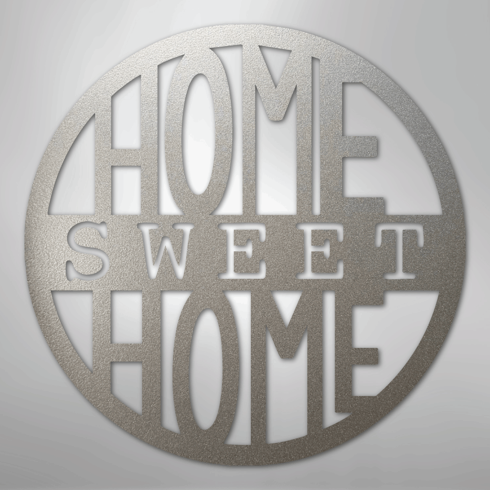 My Easy Monogram Steel Sign Silver / 12" Home Sweet Home Circle - Steel Sign