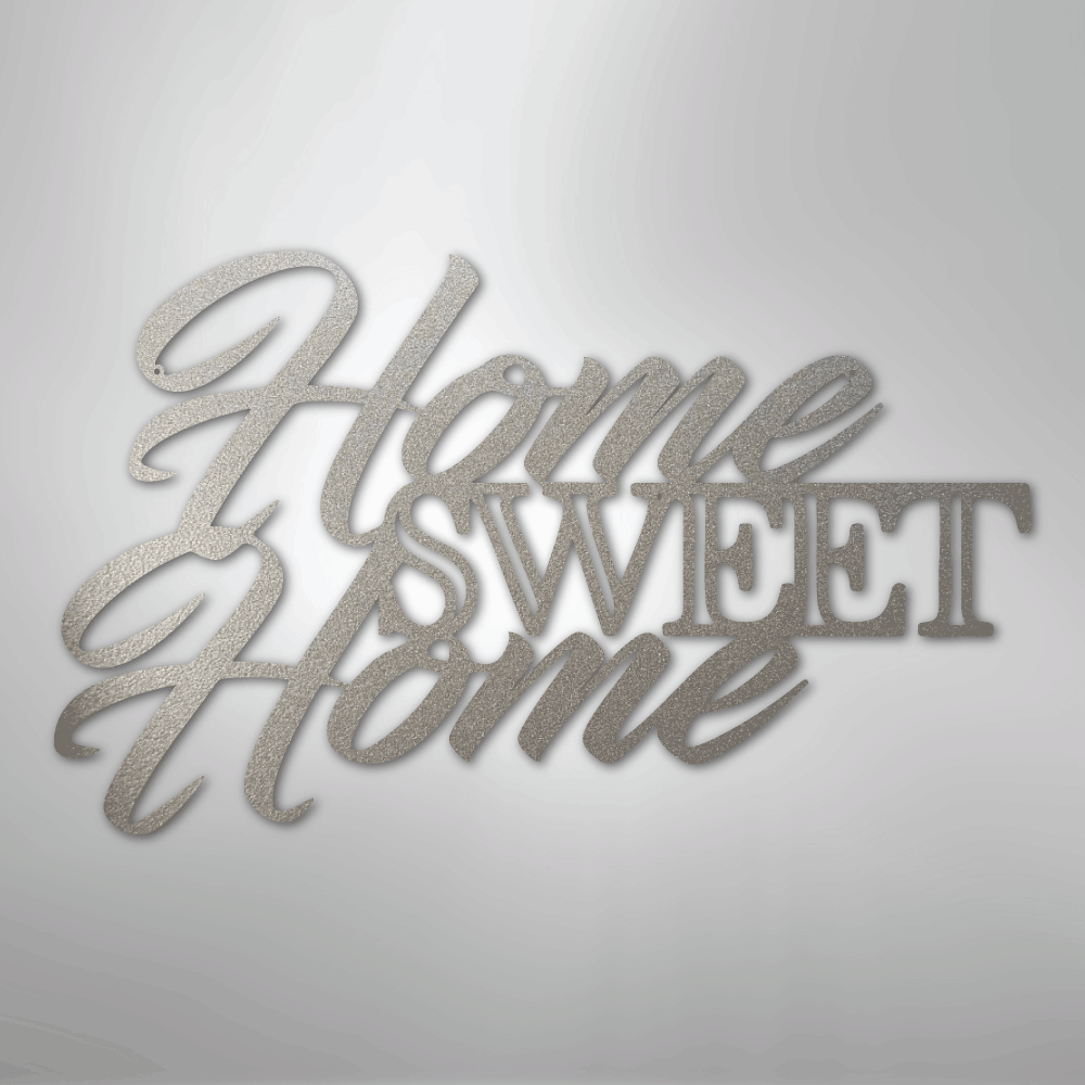 My Easy Monogram Steel Sign Silver / 12" Home Sweet Home - Steel Sign