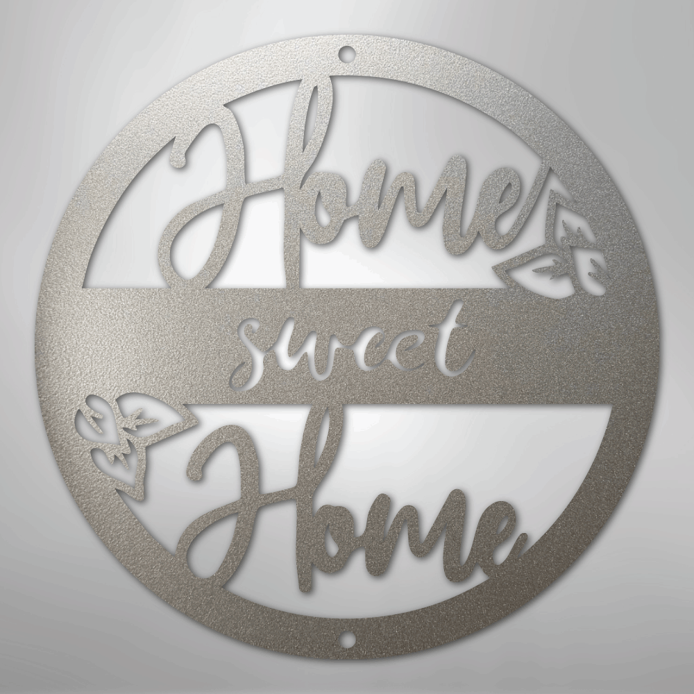 My Easy Monogram Steel Sign Silver / 12" Home Sweet Home - Steel Sign