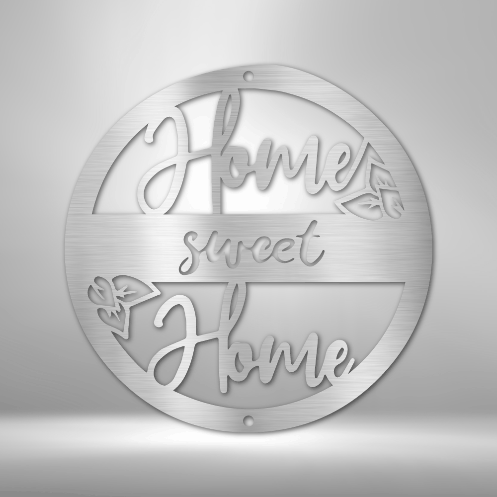 My Easy Monogram Steel Sign Silver / 12" Home Sweet Home - Steel Sign