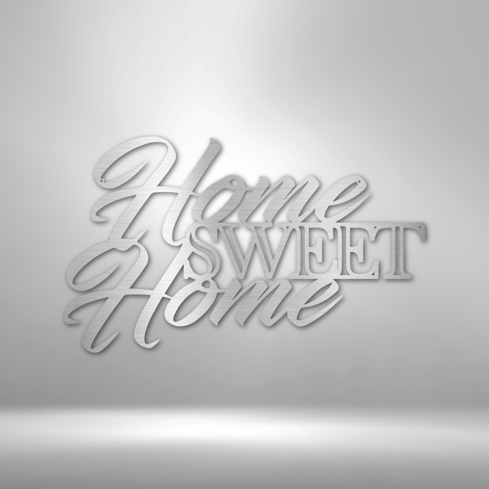 My Easy Monogram Steel Sign Silver / 12" Home Sweet Home - Steel Sign