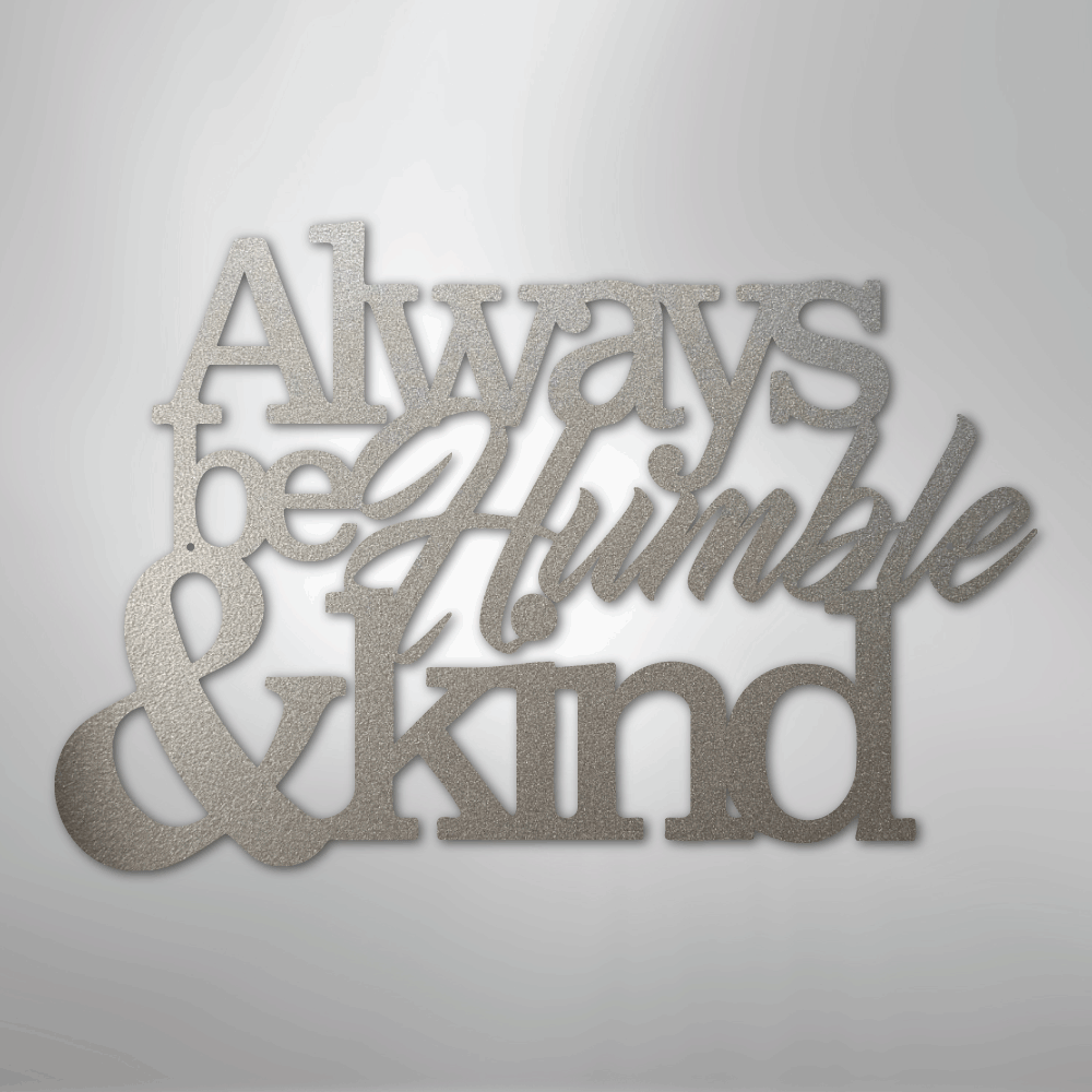 My Easy Monogram Steel Sign Silver / 12" Humble and Kind - Steel Sign