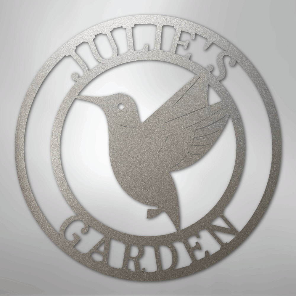 My Easy Monogram Steel Sign Silver / 12" Humming Bird Monogram - Steel Sign