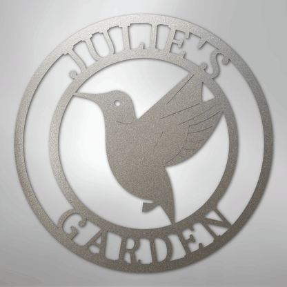 My Easy Monogram Steel Sign Silver / 12" Humming Bird Monogram - Steel Sign