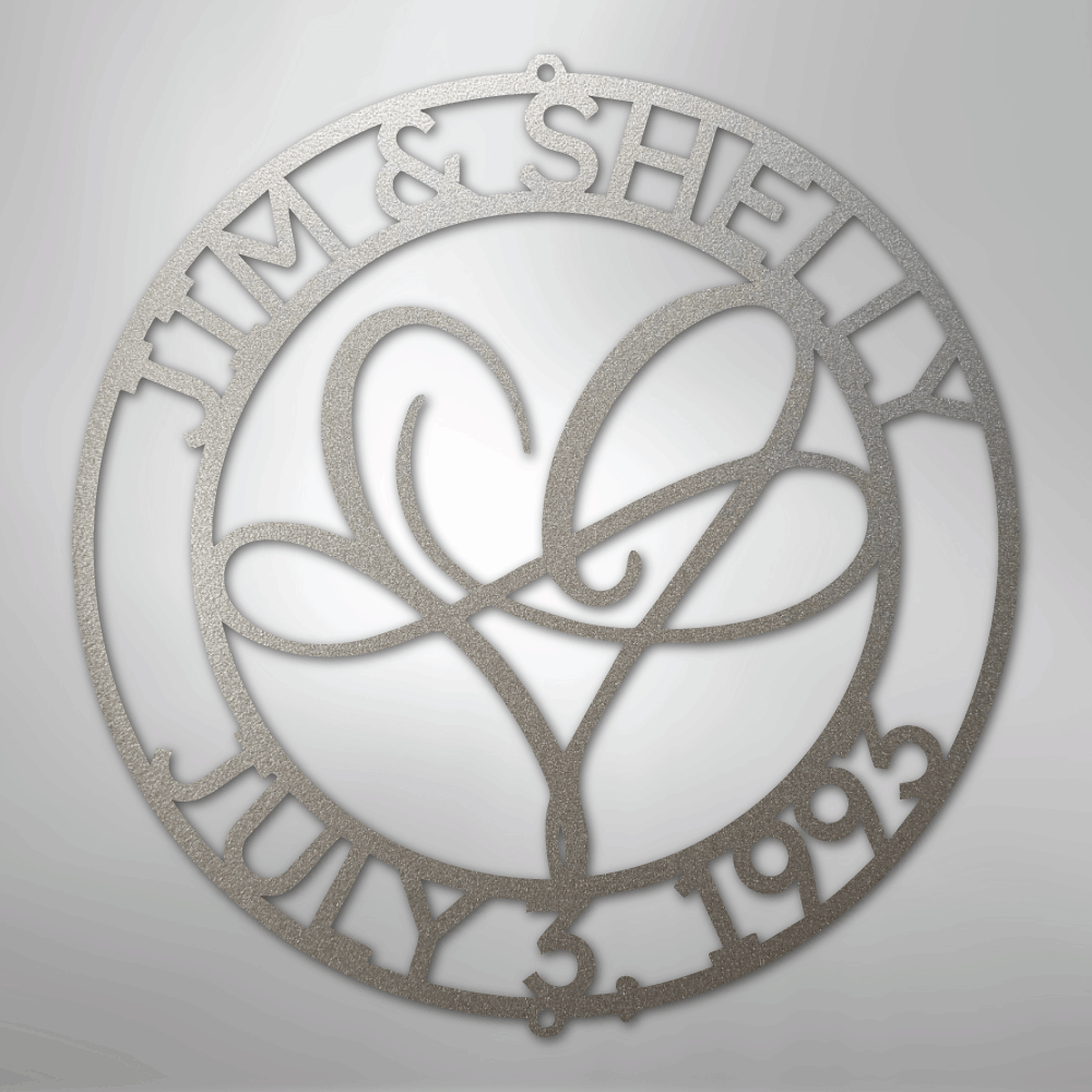 My Easy Monogram Steel Sign Silver / 12" Infinite Love Monogram - Steel Sign