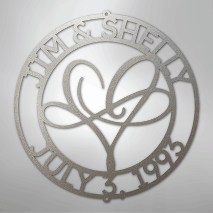 My Easy Monogram Steel Sign Silver / 12" Infinite Love Monogram - Steel Sign