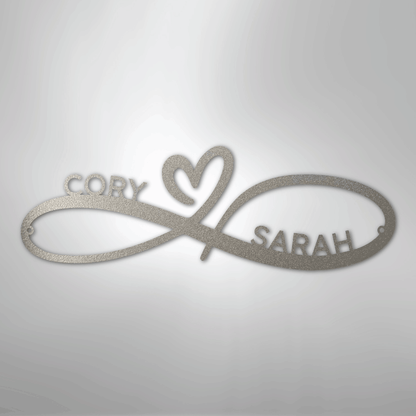 My Easy Monogram Steel Sign Silver / 12" Infinity Couples Monogram - Steel Sign
