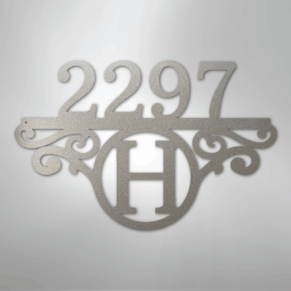 My Easy Monogram Steel Sign Silver / 12" Initial Address Monogram - Steel Sign