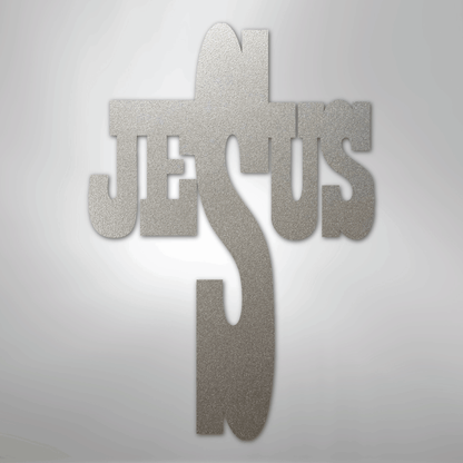 My Easy Monogram Steel Sign Silver / 12" Jesus Cross - Steel Sign