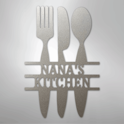 My Easy Monogram Steel Sign Silver / 12" Kitchen Utensil Monogram - Steel Sign