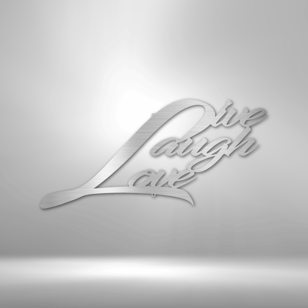 My Easy Monogram Steel Sign Silver / 12" Live Laugh Love - Steel Sign