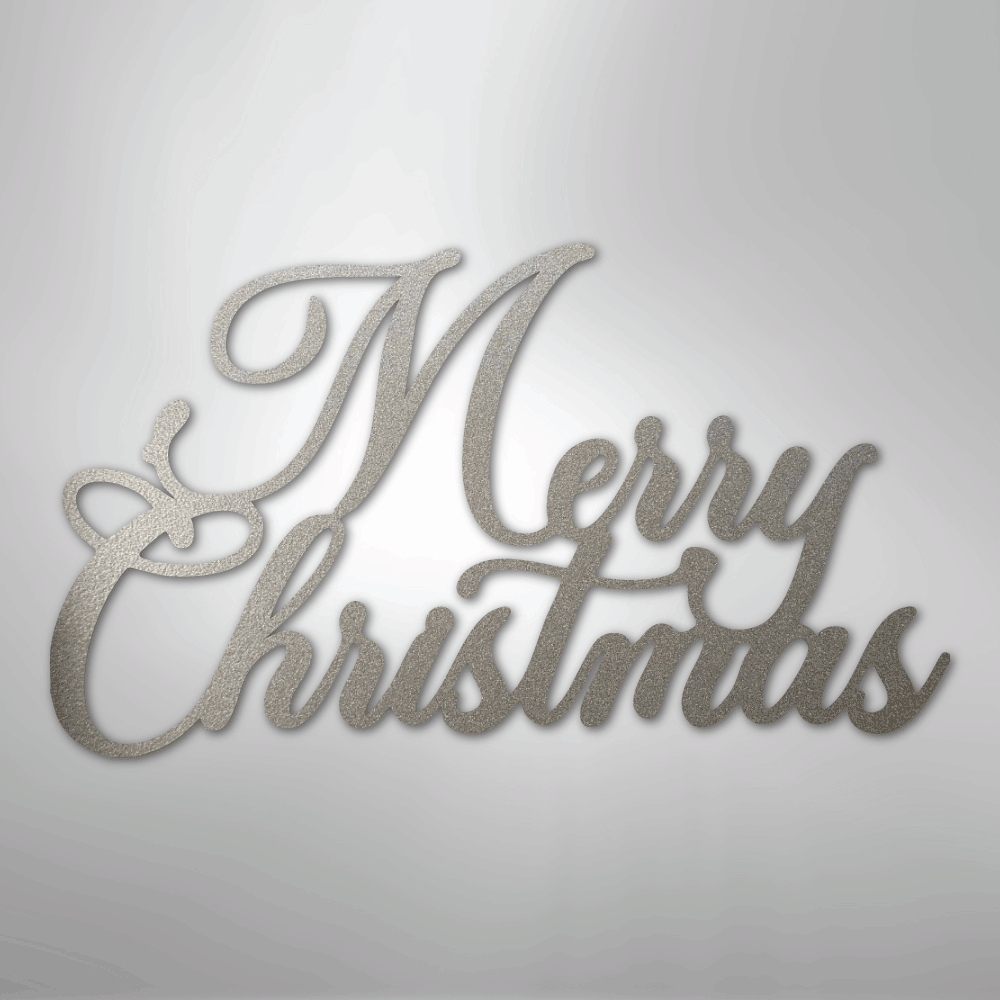 My Easy Monogram Steel Sign Silver / 12" Merry Christmas Script - Steel Sign