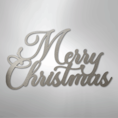 My Easy Monogram Steel Sign Silver / 12" Merry Christmas Script - Steel Sign