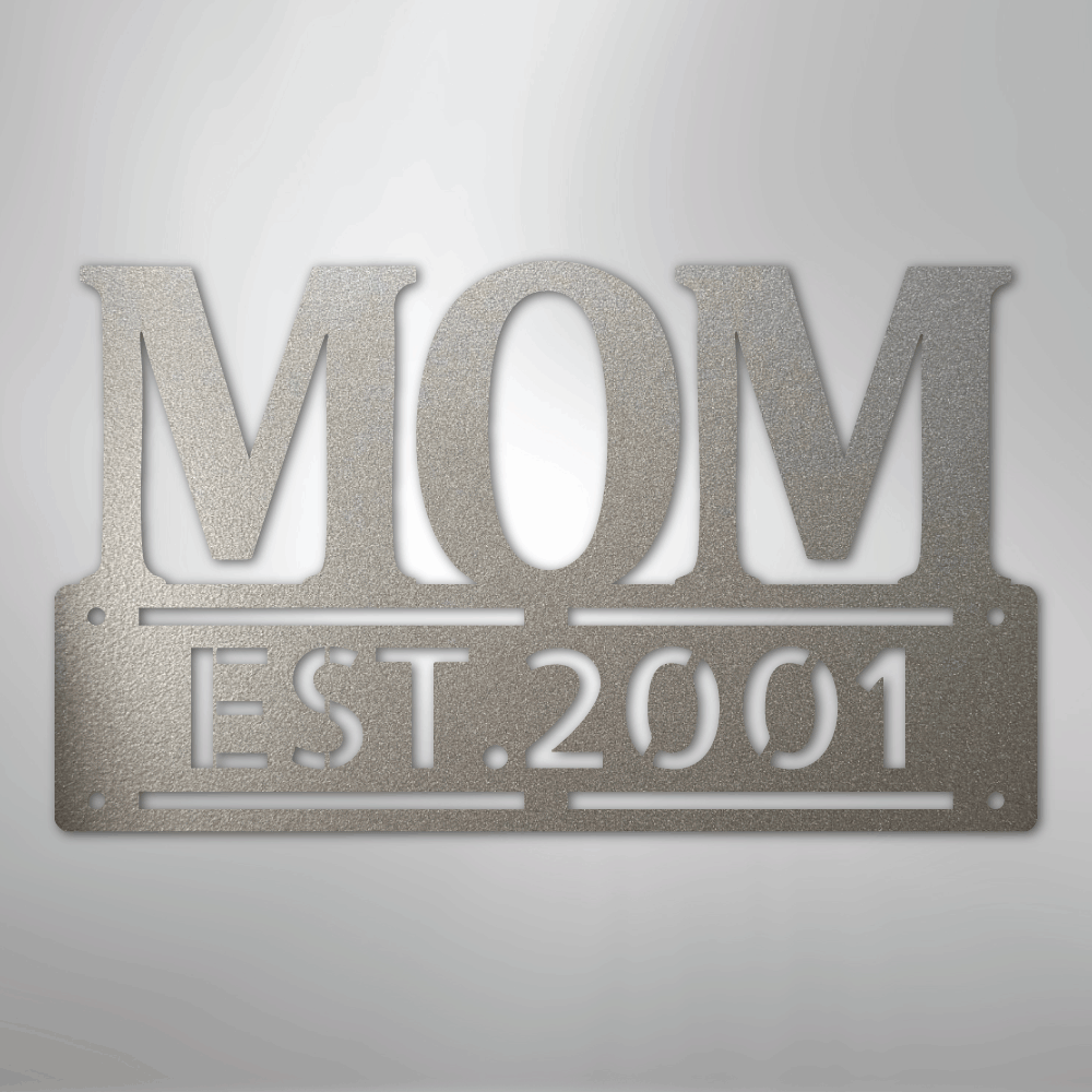 My Easy Monogram Steel Sign Silver / 12" Mother's Day Plaque - Steel SIgn