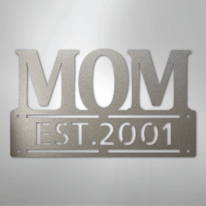 My Easy Monogram Steel Sign Silver / 12" Mother's Day Plaque - Steel SIgn