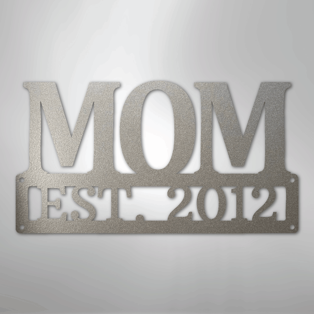 My Easy Monogram Steel Sign Silver / 12" Mother's Day Plaque - Steel SIgn