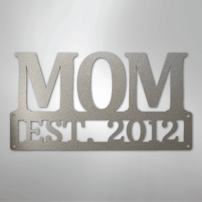 My Easy Monogram Steel Sign Silver / 12" Mother's Day Plaque - Steel SIgn