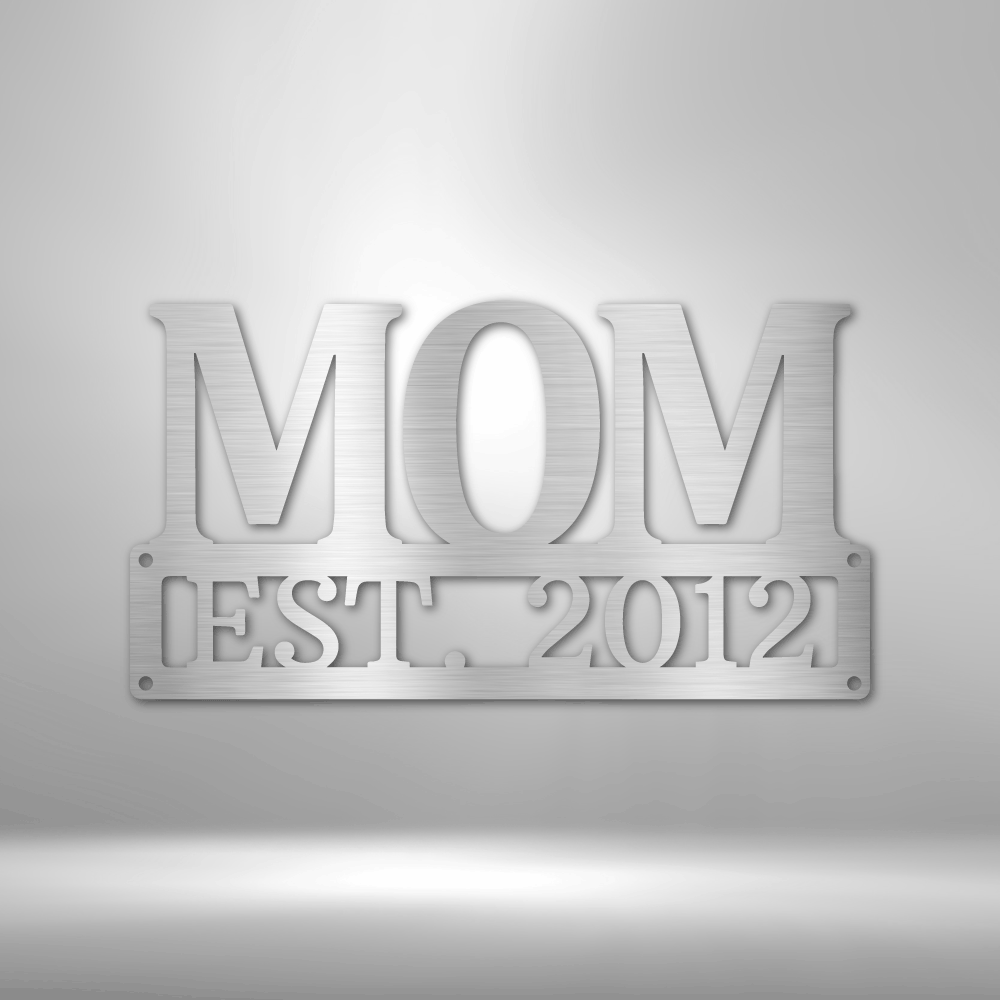 My Easy Monogram Steel Sign Silver / 12" Mother's Day Plaque - Steel SIgn