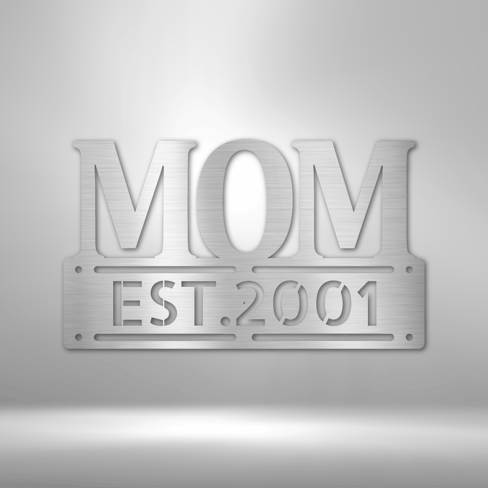 My Easy Monogram Steel Sign Silver / 12" Mother's Day Plaque - Steel SIgn