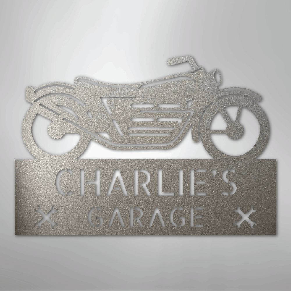 My Easy Monogram Steel Sign Silver / 12" Motorcycle Adventure Monogram - Steel Sign